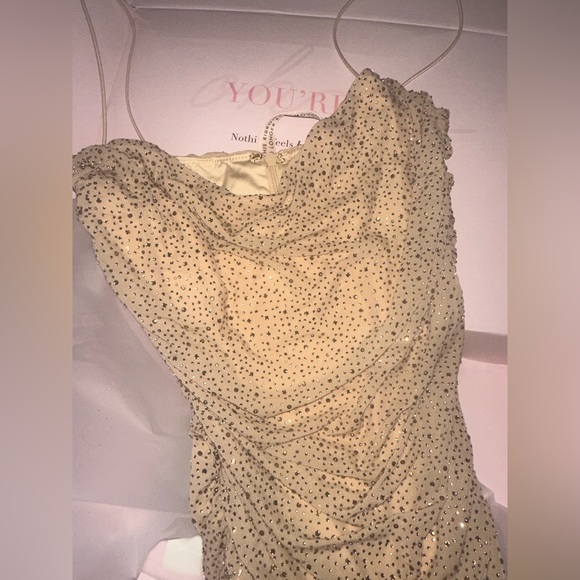 Oh Polly In the Spotlight Gold mini dress - Picture 4 of 4